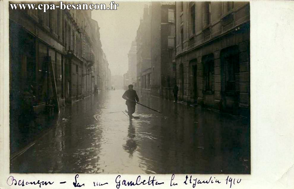 BESANÇON - La rue Gambetta le 21 janvier 1910